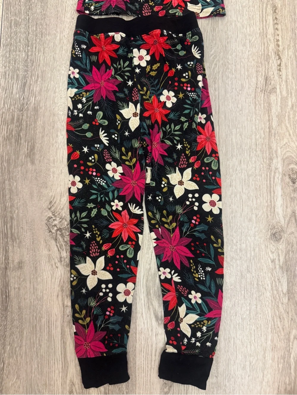 Little Sleepies Black Holiday Poinsettia Long Sleeve Pajama Set
